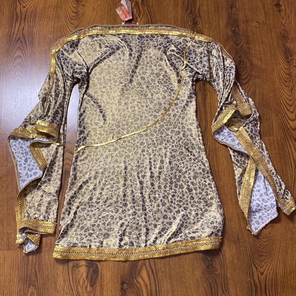 🌷 Beautiful 🌷 Extravagant Bell Sleeve Gold Sequin Leopard Dress From Egypt NWT - Picture 12 of 12